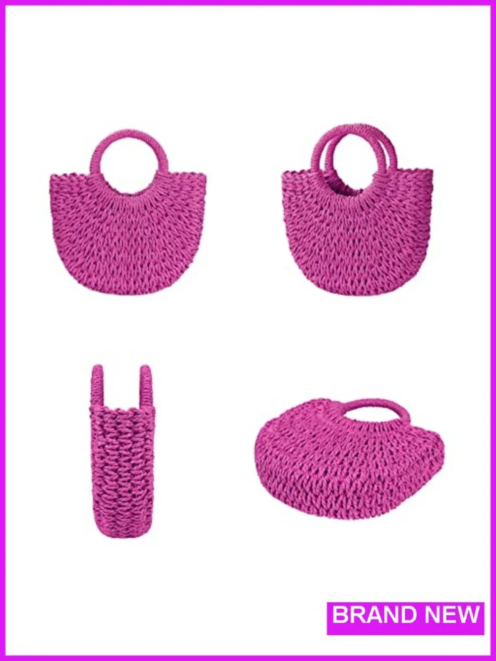Handwoven Straw Crossbody Shoulder Bag Satchel Purse Summer Beach